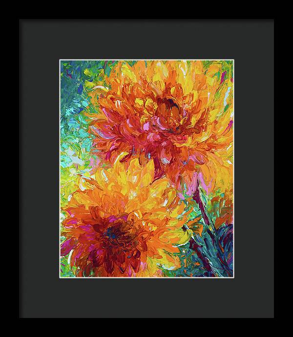 Passion - Orange Dahlia Art - Framed Print
