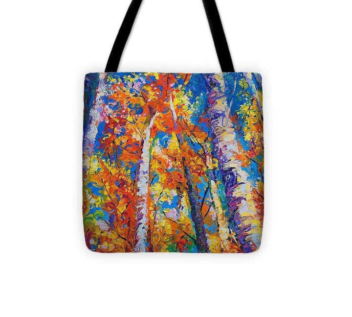 Redemption - fall birch and aspen - Tote Bag