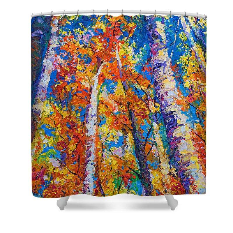Redemption - fall birch and aspen - Shower Curtain