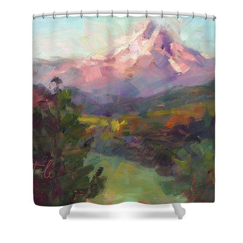Rise and Shine - Mt. Hood - Shower Curtain