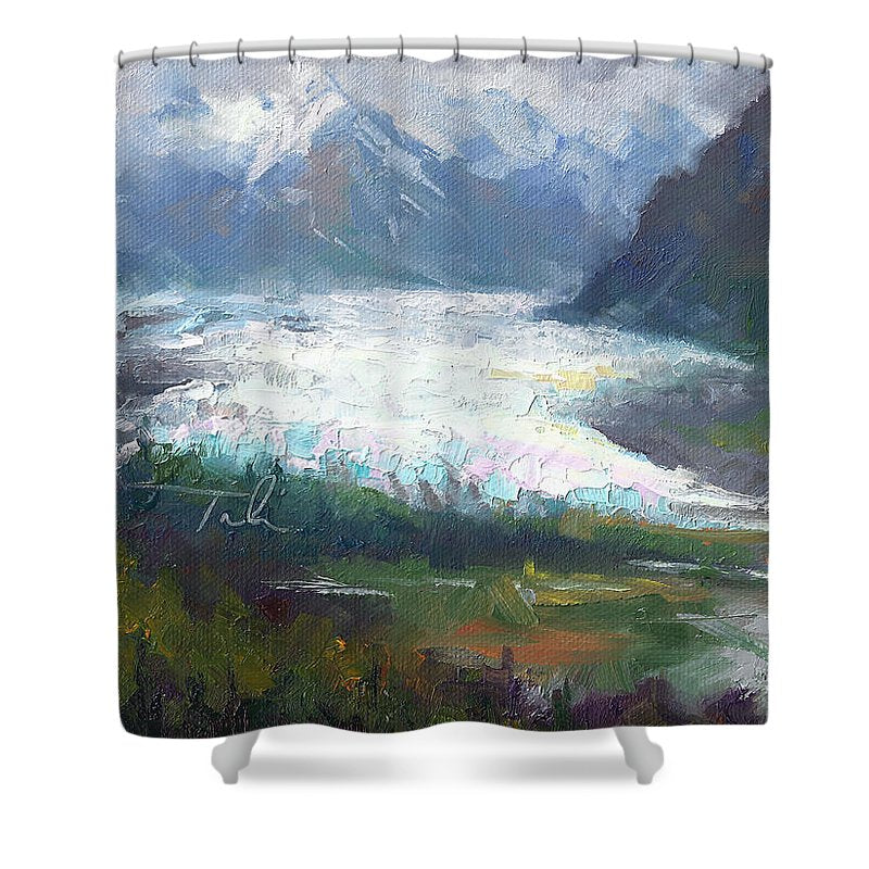 Shifting Light - Matanuska Glacier - Shower Curtain