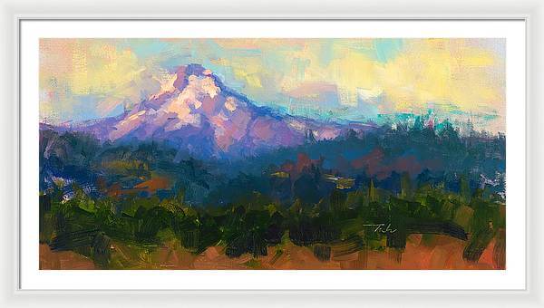 Sunrise Advancing - Mt. Hood Sunrise - Framed Print