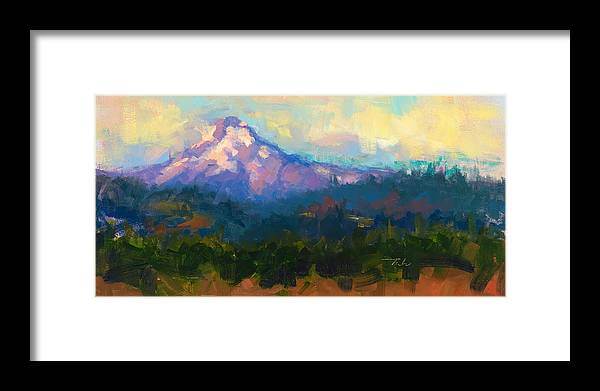 Sunrise Advancing - Mt. Hood Sunrise - Framed Print