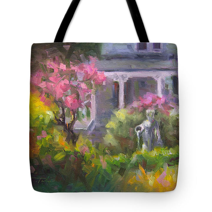 The Guardian - plein air lilac garden - Tote Bag