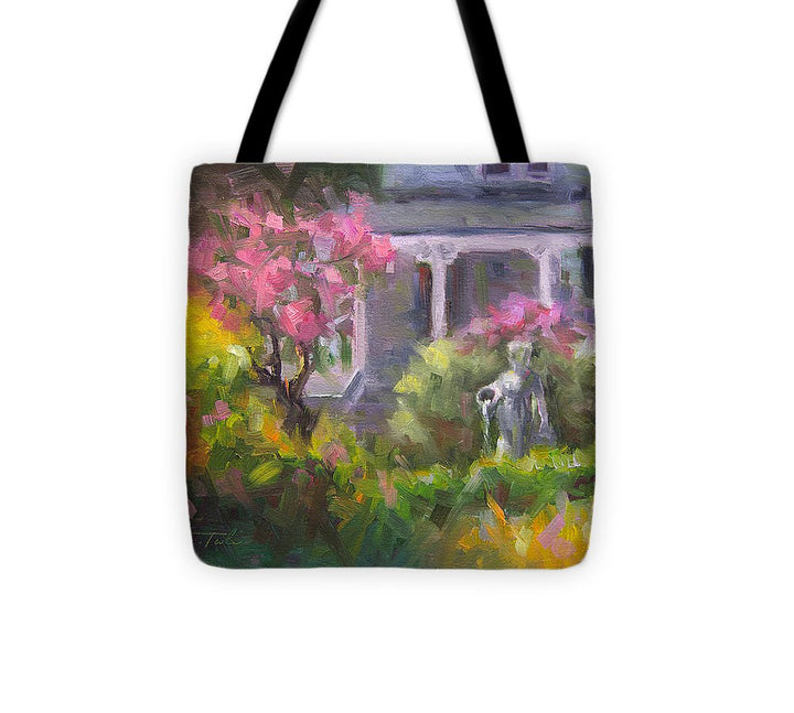 The Guardian - plein air lilac garden - Tote Bag