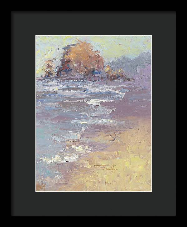 Tide Coming in - Cannon Beach oil painting - Framed Print by Talya Johnson