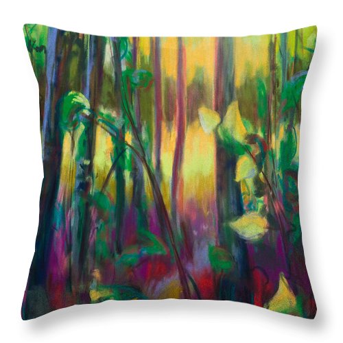 Unexpected Path - through the woods - Throw Pillow