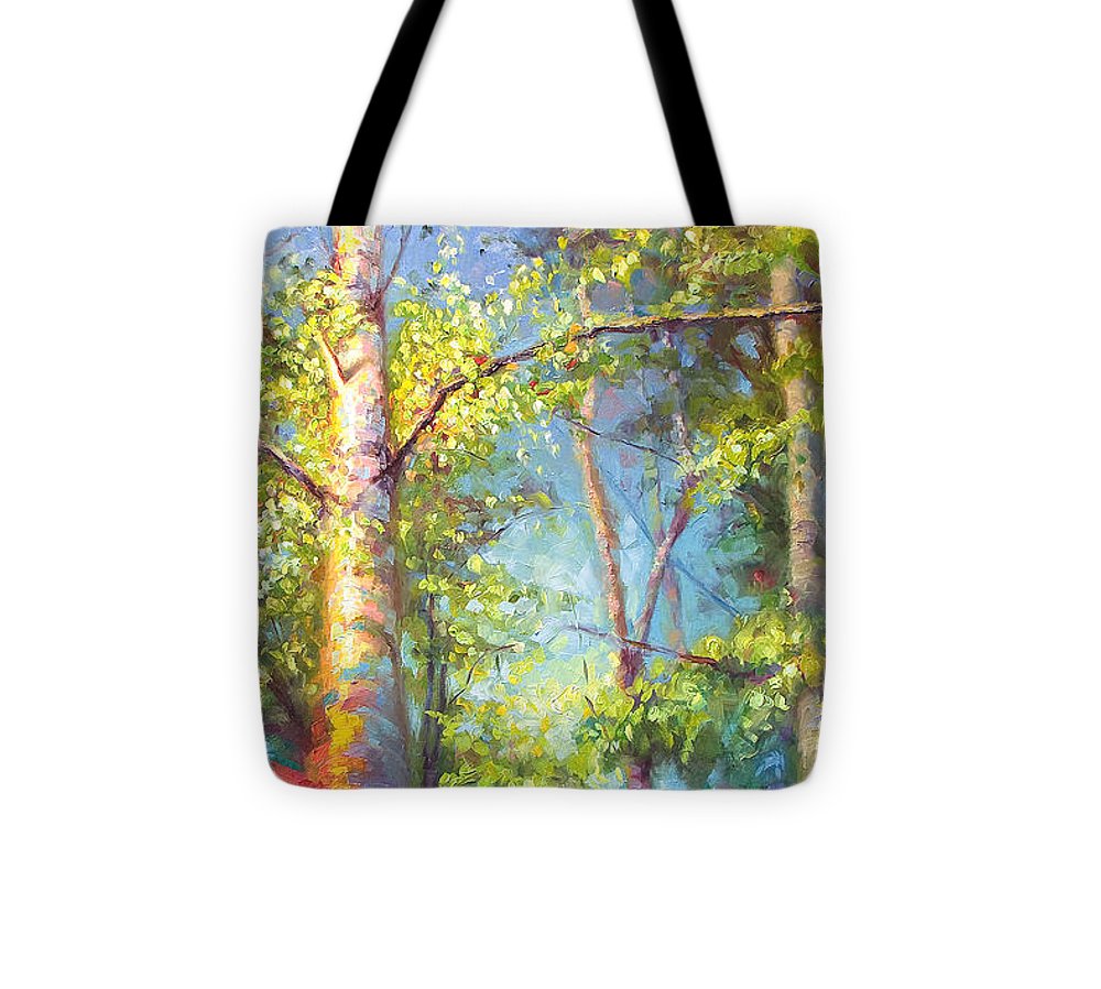 Welcome Home - birch and aspen trees - Tote Bag