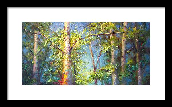 Welcome Home - birch and aspen trees - Framed Print