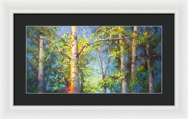 Welcome Home - birch and aspen trees - Framed Print