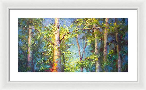 Welcome Home - birch and aspen trees - Framed Print