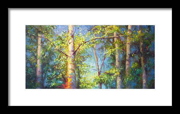 Welcome Home - birch and aspen trees - Framed Print