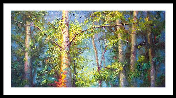 Welcome Home - birch and aspen trees - Framed Print