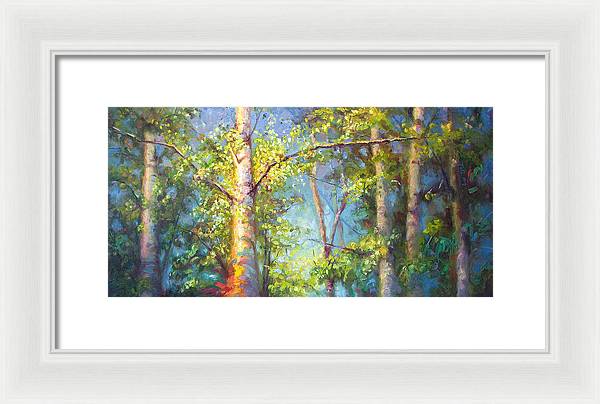 Welcome Home - birch and aspen trees - Framed Print
