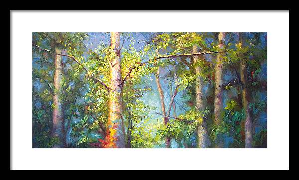 Welcome Home - birch and aspen trees - Framed Print