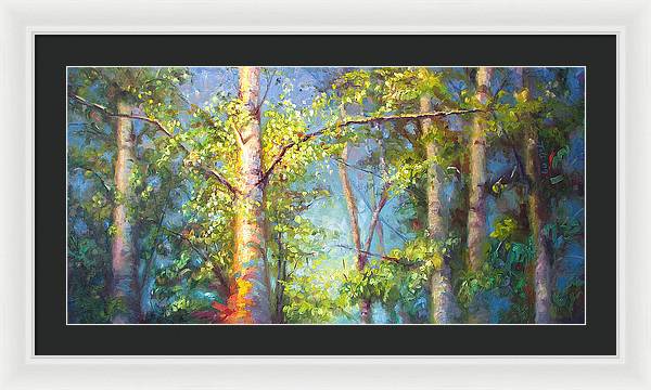 Welcome Home - birch and aspen trees - Framed Print