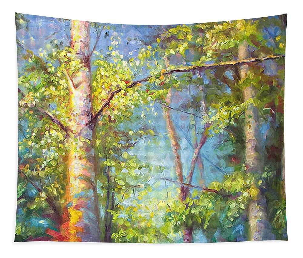 Welcome Home - birch and aspen trees - Tapestry