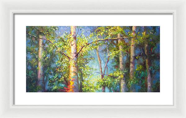 Welcome Home - birch and aspen trees - Framed Print