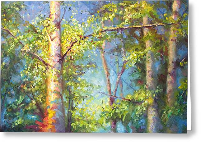 Welcome Home - birch and aspen trees - Greeting Card
