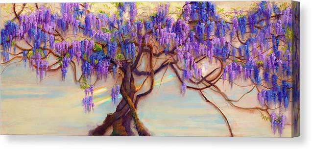 Wisteria Flow - impressionist floral landscape - Canvas Print