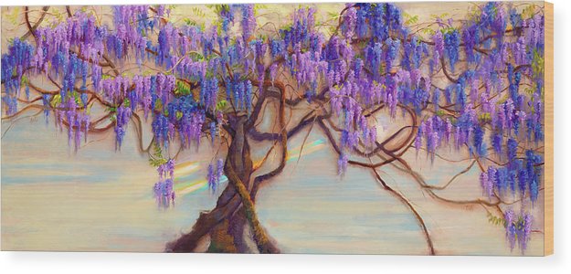 Wisteria Flow - impressionist floral landscape - Wood Print