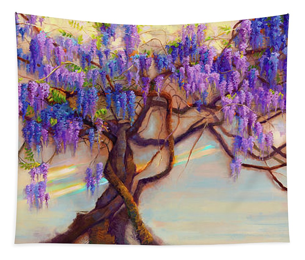 Wisteria Flow - impressionist floral landscape - Tapestry